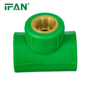 Phụ kiện Tee nam đồng thau PPR màu xanh lá cây
